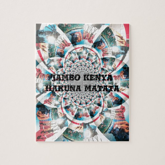 Kenyan Tapestry Kaleidoscope Art Print Jigsaw Puzzle (Vertical)