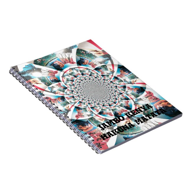 Kenyan Tapestry Kaleidoscope Art Print Notebook (Right Side)