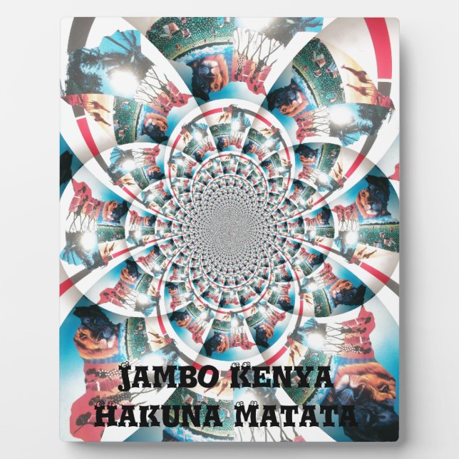 Kenyan Tapestry Kaleidoscope Art Print Plaque (Front)