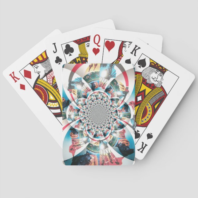 Kenyan Tapestry Kaleidoscope Art Print Poker Cards (Back)