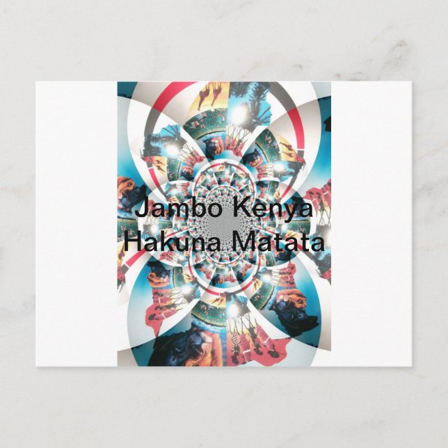 Kenyan Tapestry Kaleidoscope Art Print Postcard (Front)