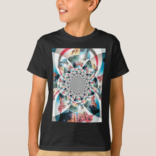 Kenyan Tapestry Kaleidoscope Art Print T-Shirt (Front)
