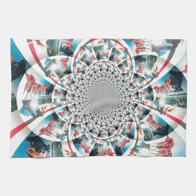 Kenyan Tapestry Kaleidoscope Art Print Towel (Horizontal)