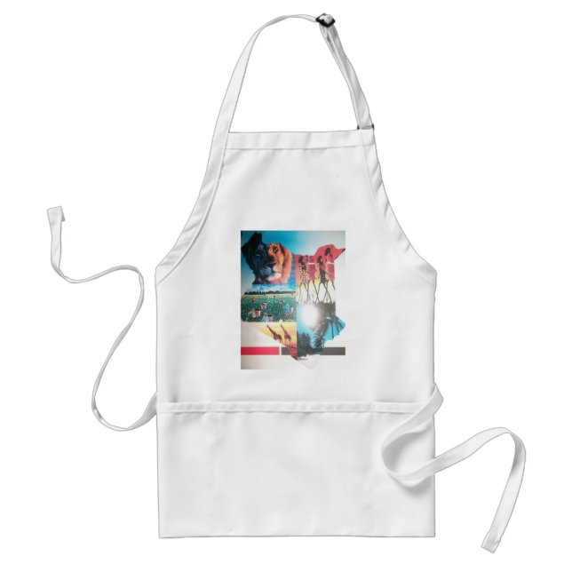 Kenyan Tapestry: Wildlife, Culture & Coastal Beach Adult Apron (Front)