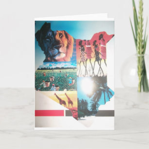 Kenyan Tapestry: Wildlife, Culture & Coastal Beach Card