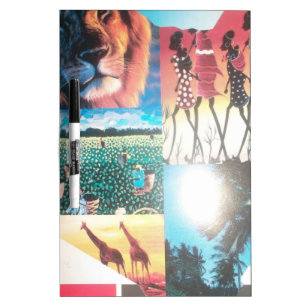 Kenyan Tapestry: Wildlife, Culture,& Coastal Beach Dry-Erase Board