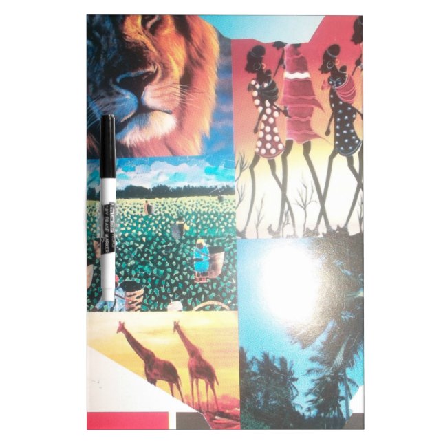 Kenyan Tapestry: Wildlife, Culture,& Coastal Beach Dry-Erase Board (Front)