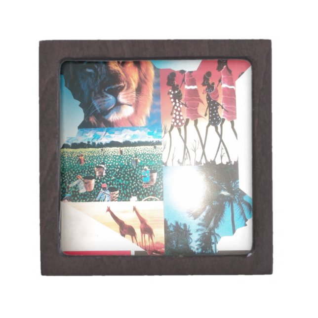 Kenyan Tapestry: Wildlife, Culture,& Coastal Beach Keepsake Box (Front)