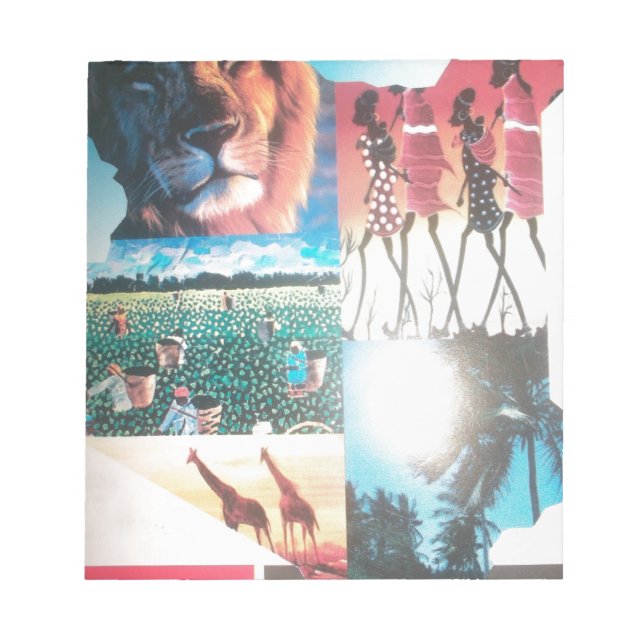 Kenyan Tapestry: Wildlife, Culture,& Coastal Beach Notepad (Front)