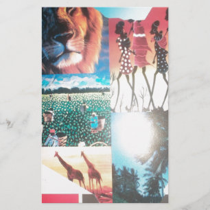 Kenyan Tapestry: Wildlife, Culture,& Coastal Beach Stationery