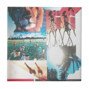 Kenyan Tapestry: Wildlife, Culture,& Coastal Beach Tile