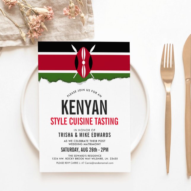 Kenyan Themed Cuisine | Party Flag Invite White (Creator Uploaded)