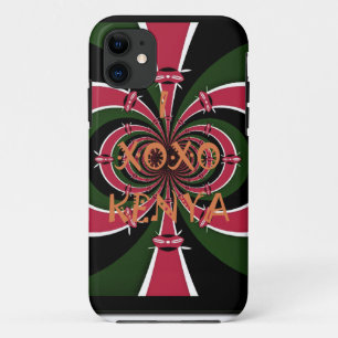 Kenyan Travel Gift – Hugs & Kisses Design iPhone 11 Case
