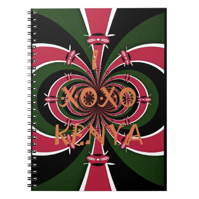 Kenyan Travel Gift – Hugs & Kisses Design Notebook (Front)