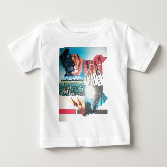 Kenya's Cultural Roaring Pride Sipping Serenity: Baby T-Shirt (Front)