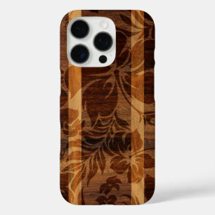 Keokea Beach Faux Wood Surfboard in Koa iPhone 16 Pro Case