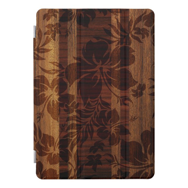 Keokea Beach Faux Wood Surfboard iPad Smart Cover (Front)