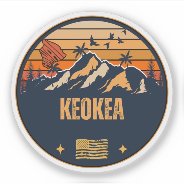 Keokea, Hawaii Sticker (Front)