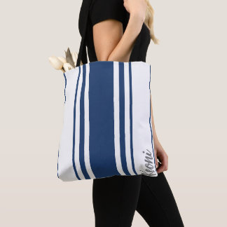 Keoni Minimalist Stripes Monogram Tote Bag