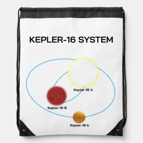 Kepler_16 System Drawstring Bag