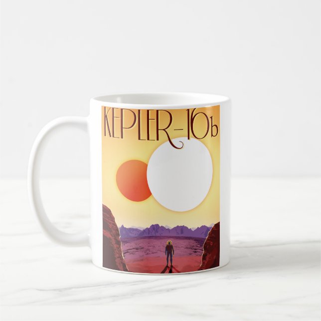 Kepler-16b: Binary Solar Sunset Fine Art Space Coffee Mug (Left)