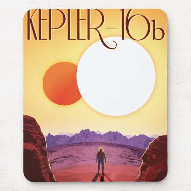 Kepler-16b: Binary Solar Sunset Fine Art Space Mouse Pad (Front)