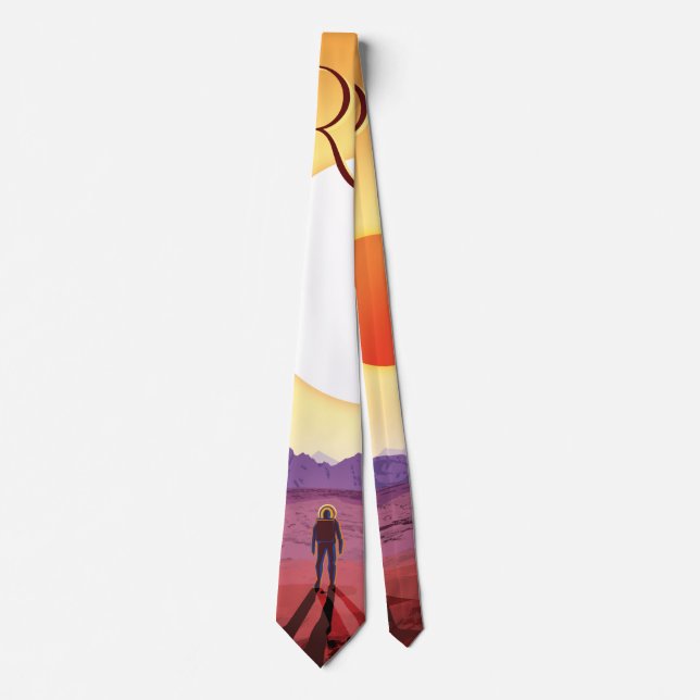 Kepler-16b: Binary Solar Sunset Fine Art Space Neck Tie (Front)