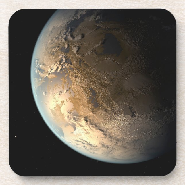 Kepler-186f Orbiting A Distant Star. Beverage Coaster (Front)