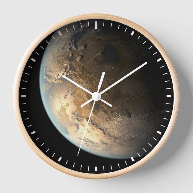 Kepler-186f Orbiting A Distant Star. Clock (Front)