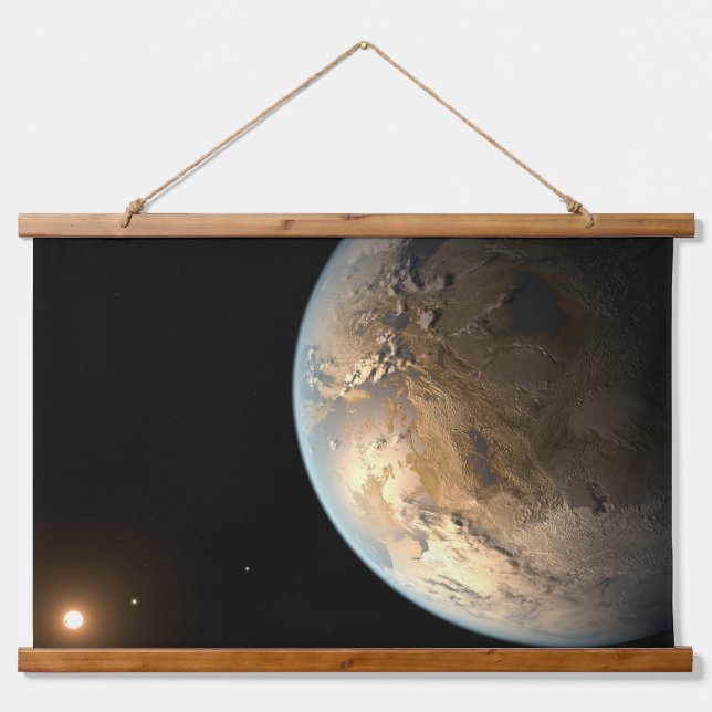 Kepler-186f Orbiting A Distant Star. Hanging Tapestry (Front)