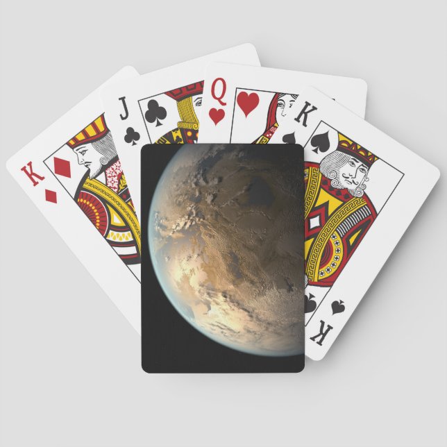 Kepler-186f Orbiting A Distant Star. Poker Cards (Back)