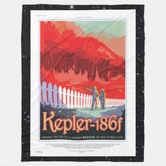 Kepler 186f Where the Grass is Alway Red ad Fleece Blanket