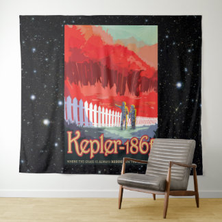 Kepler 186f Where the Grass is Alway Red Tapestry