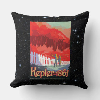 Kepler 186f Where the Grass is Alway Red Throw Pillow