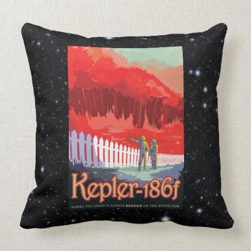 Kepler 186f Where the Grass is Alway Red Throw Pillow