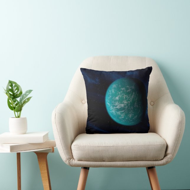 Kepler 22b, An Extrasolar Planet. Throw Pillow (Chair)