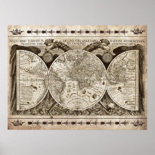 KEPLER OLD WORLD MAP DECOUPAGE PAPER OR PRINT | Zazzle.com