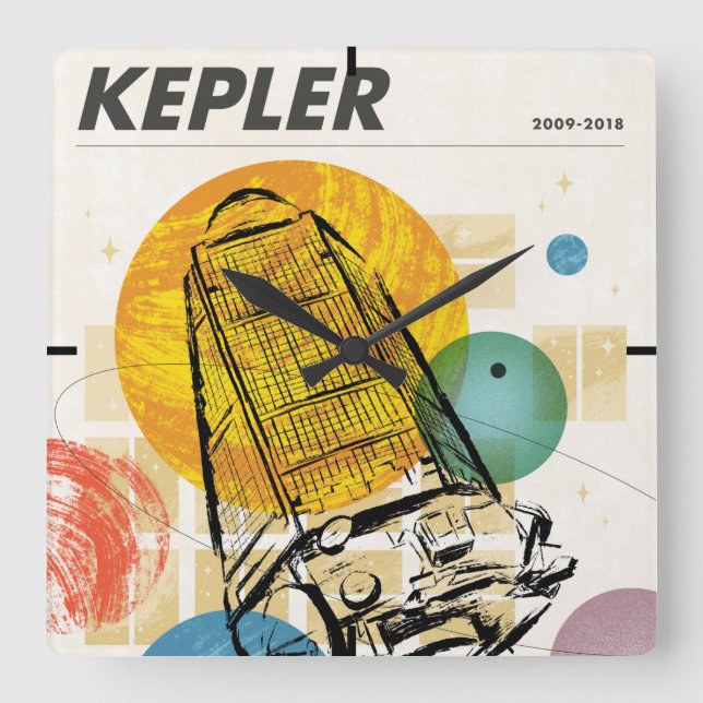 Kepler Space Telescope Poster. Square Wall Clock (Front)