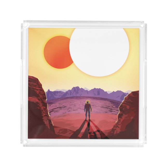 Kepler Space Travel Destination Planet Adventure Acrylic Tray (Front)