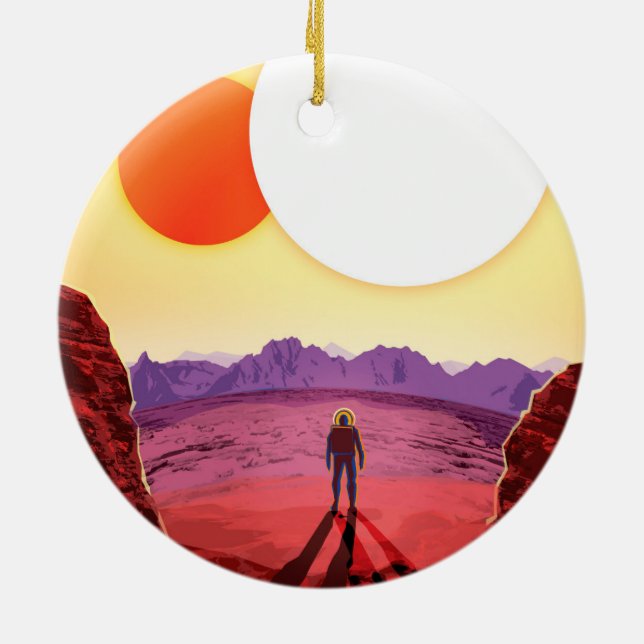 Kepler Space Travel Destination Planet Adventure Ceramic Ornament (Back)