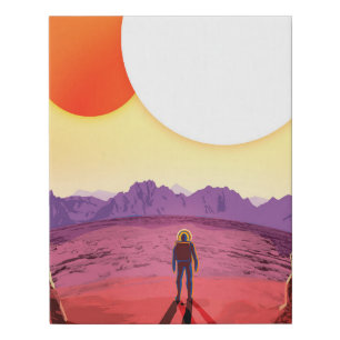 Kepler Space Travel Destination Planet Adventure Faux Canvas Print