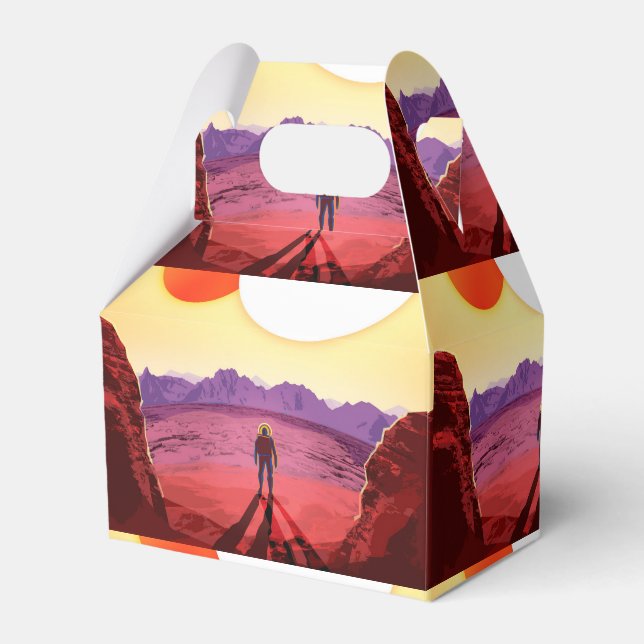 Kepler Space Travel Destination Planet Adventure Favor Boxes (Front Side)