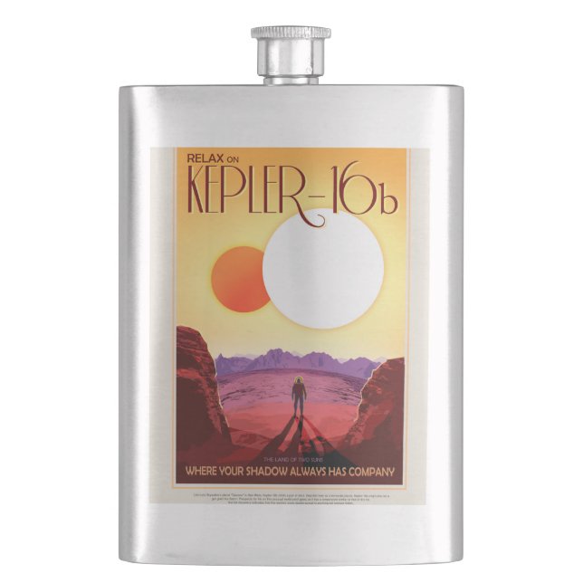 Kepler Space Travel Destination Planet Adventure Flask (Front)