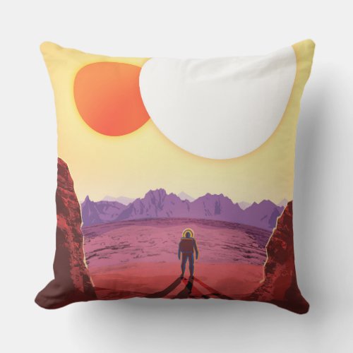 Kepler Space Travel Destination Planet Adventure Outdoor Pillow