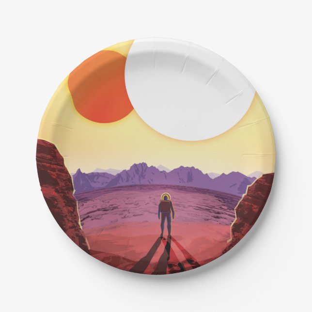 Kepler Space Travel Destination Planet Adventure Paper Plates (Front)