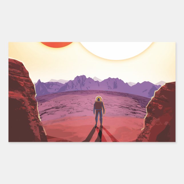 Kepler Space Travel Destination Planet Adventure Rectangular Sticker (Front)