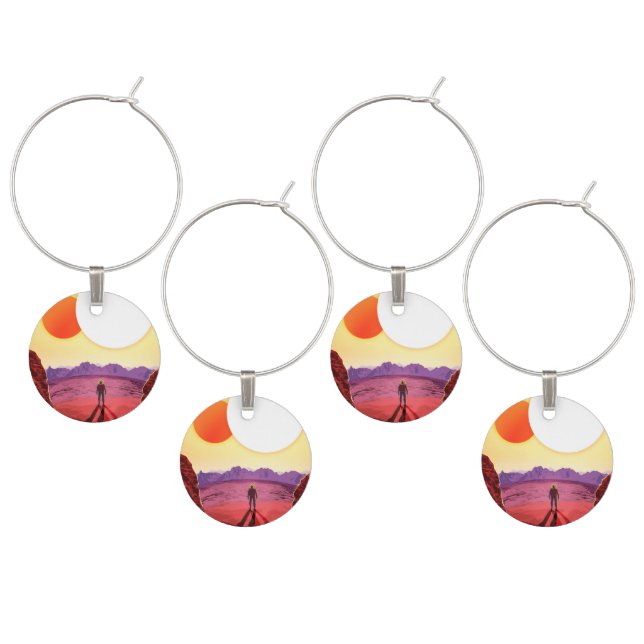 Kepler Space Travel Destination Planet Adventure Wine Charm (Staggered)