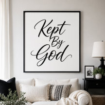Kept By God Black and White Wall Art
