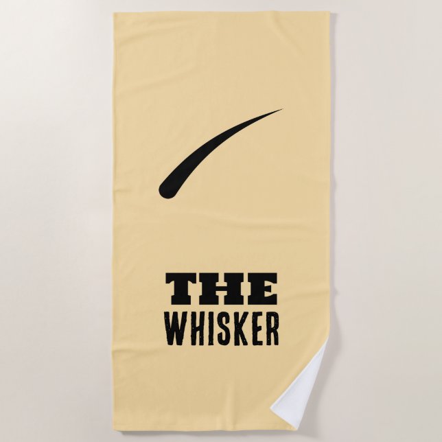 Kept Off Black Flat Clear Whisker Beach Towel (Front)