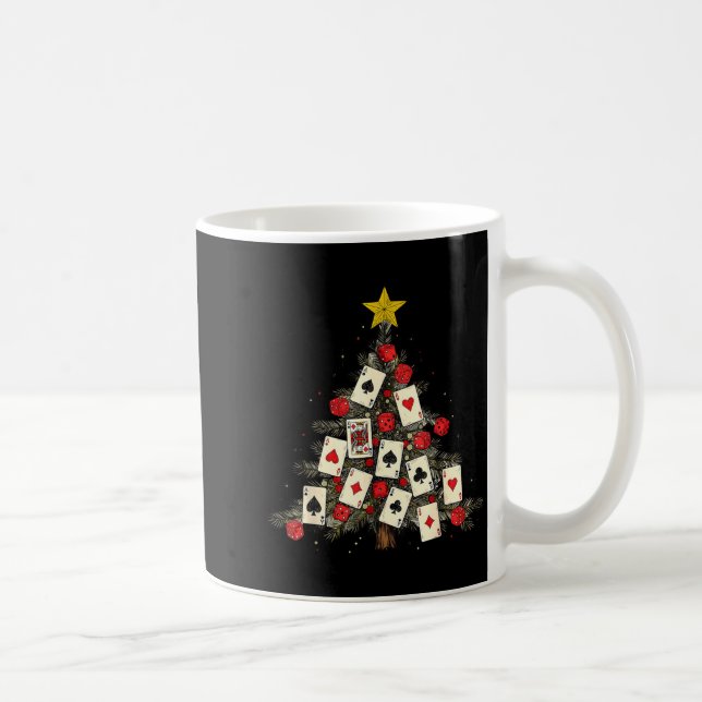Ker Cards Christmas Tree Gambling Funny Xmas Men  Coffee Mug (Right)